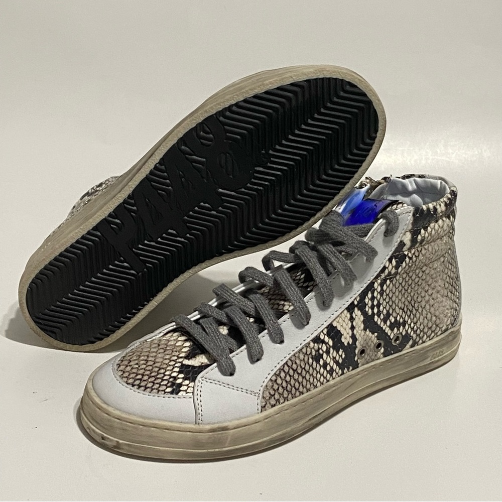 New P448 Skate Side Zip White Snake Python Distre… - image 1